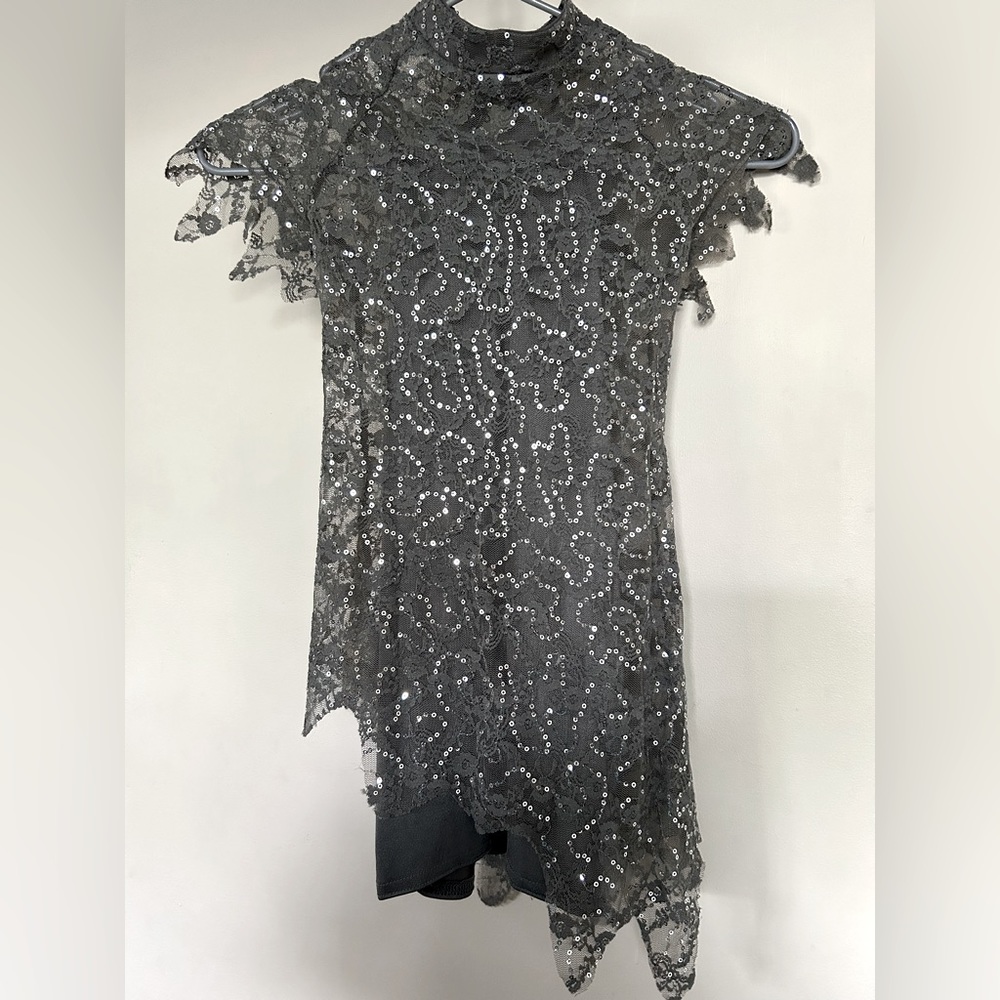 Kelle sequin sheer one piece dance costume med child